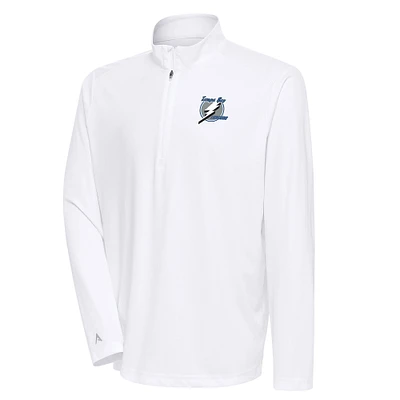 Men's Antigua White Tampa Bay Lightning Special Edition 2.0 Tribute Quarter-Zip Pullover Top