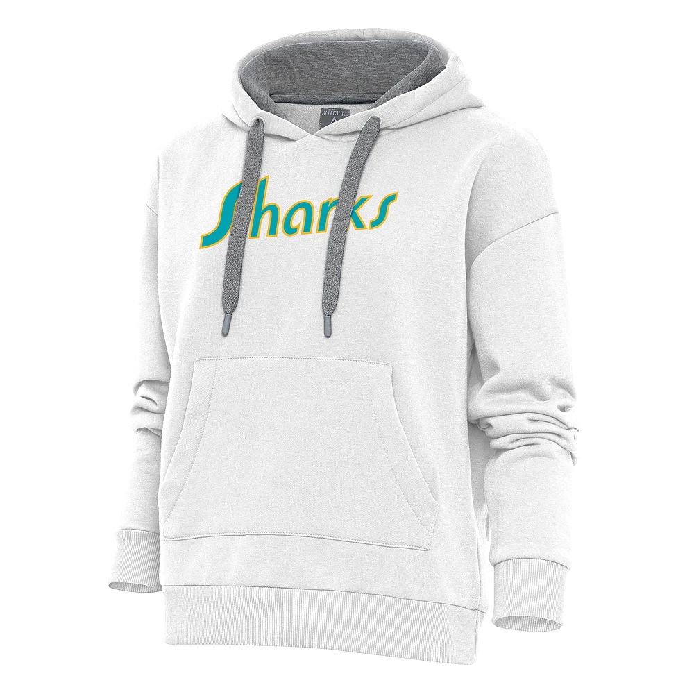 Women's Antigua White San Jose Sharks Special Edition 2.0 Victory Pullover Hoodie