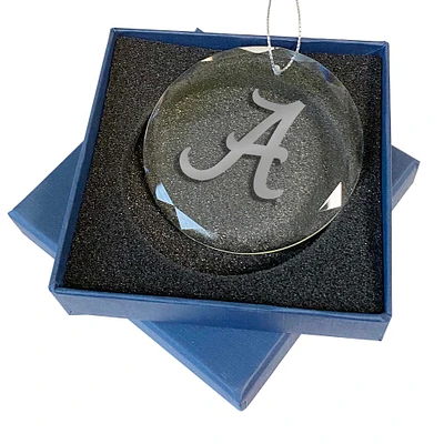 Alabama Crimson Tide 3.25'' Laser Engraved Glass Ornament