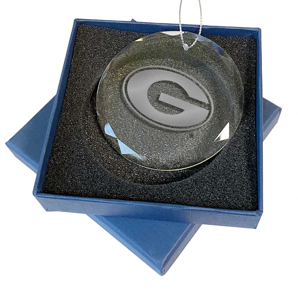 Georgia Bulldogs 3.25'' Laser Engraved Glass Ornament