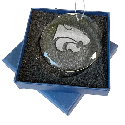 Kansas State Wildcats 3.25'' Laser Engraved Glass Ornament