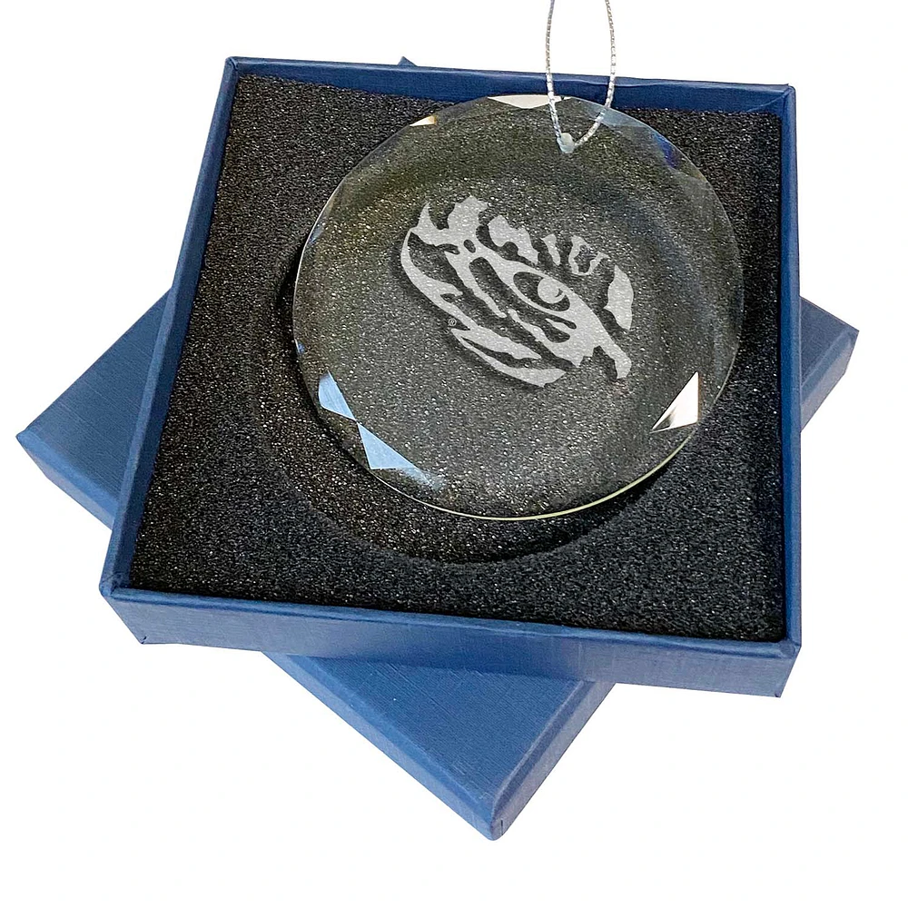 LSU Tigers 3.25'' Laser Engraved Glass Ornament