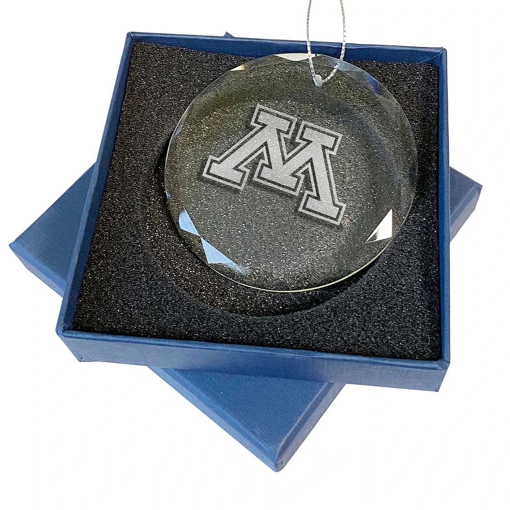 Minnesota Golden Gophers 3.25'' Laser Engraved Glass Ornament