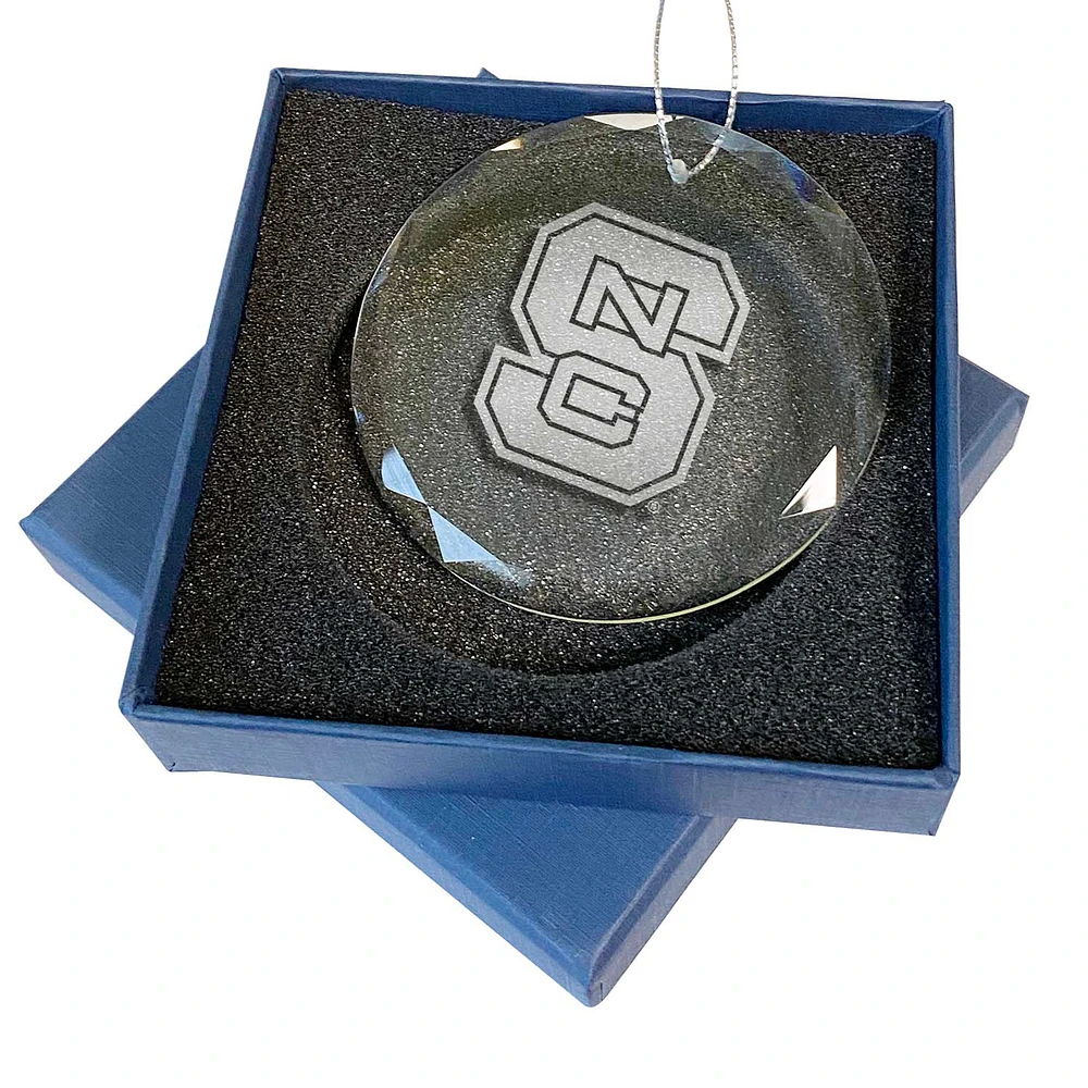 NC State Wolfpack 3.25'' Laser Engraved Glass Ornament