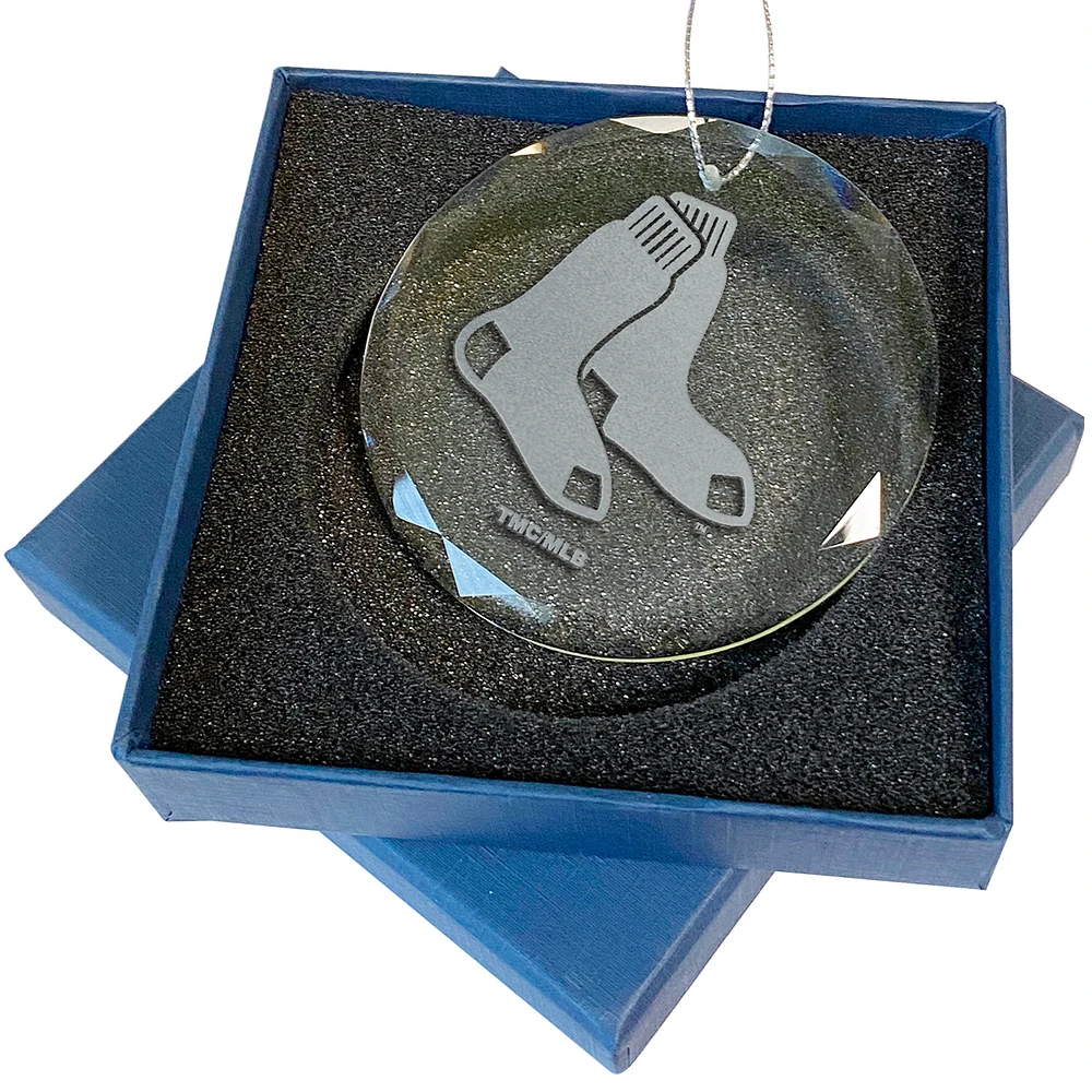 Boston Red Sox 3.25'' Laser Engraved Glass Ornament