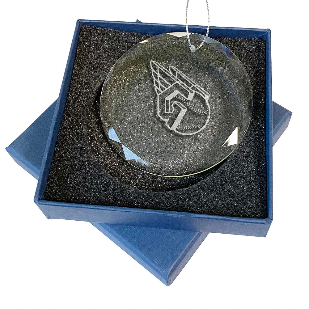 Cleveland Guardians 3.25'' Laser Engraved Glass Ornament