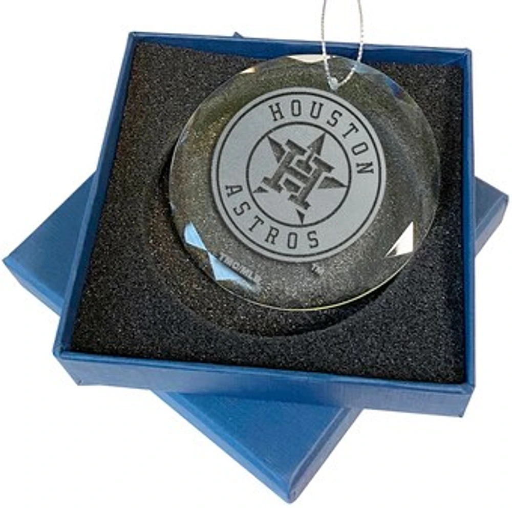 Houston Astros 3.25'' Laser Engraved Glass Ornament