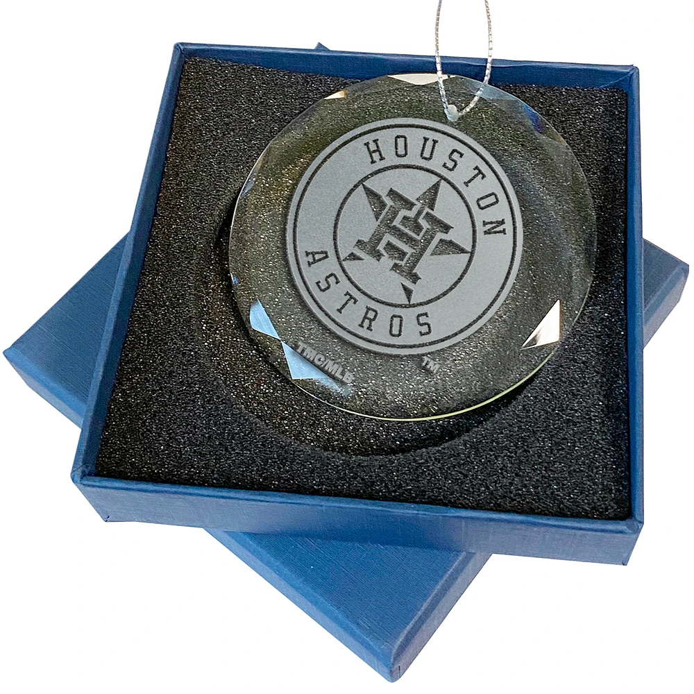 Houston Astros 3.25'' Laser Engraved Glass Ornament