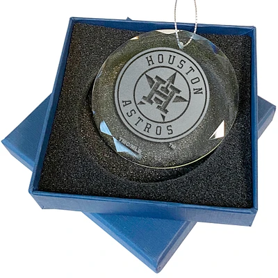 Houston Astros 3.25'' Laser Engraved Glass Ornament