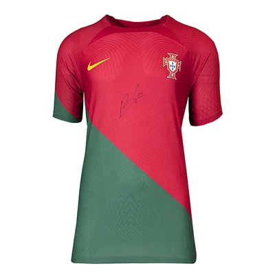 Bruno Fernandes Portugal National Team Autographed 2022-23 Home Jersey - Signature on Front
