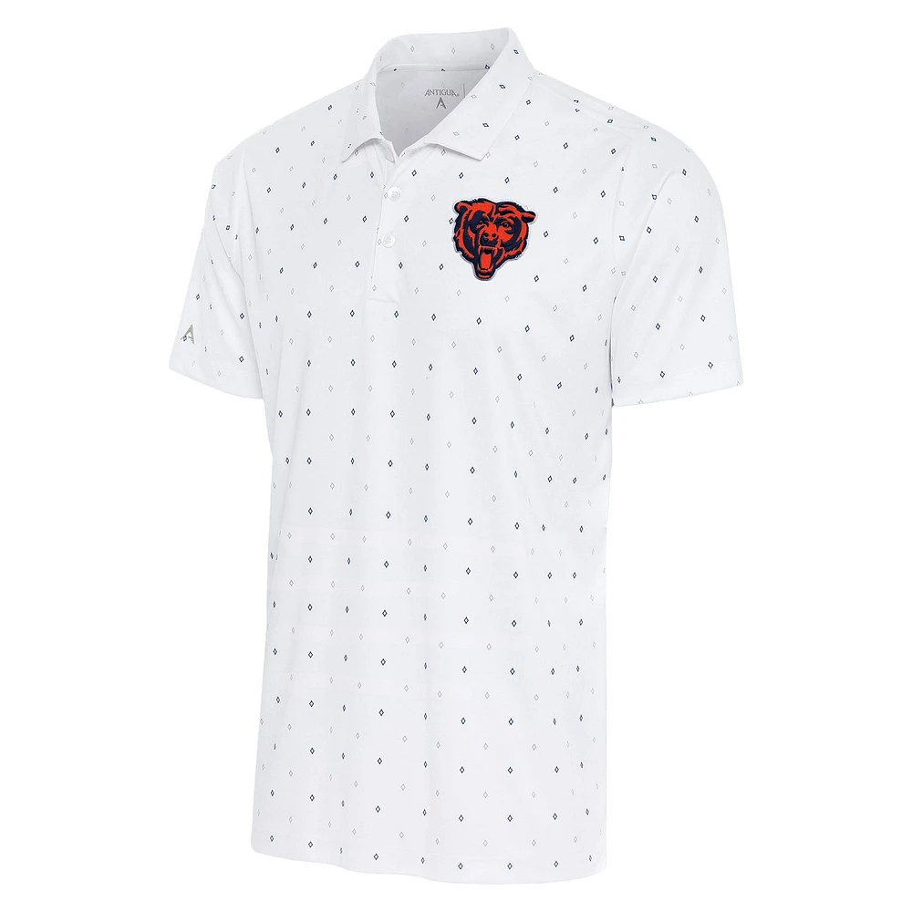 Men's Antigua White/Navy Chicago Bears 19th Hole Polo