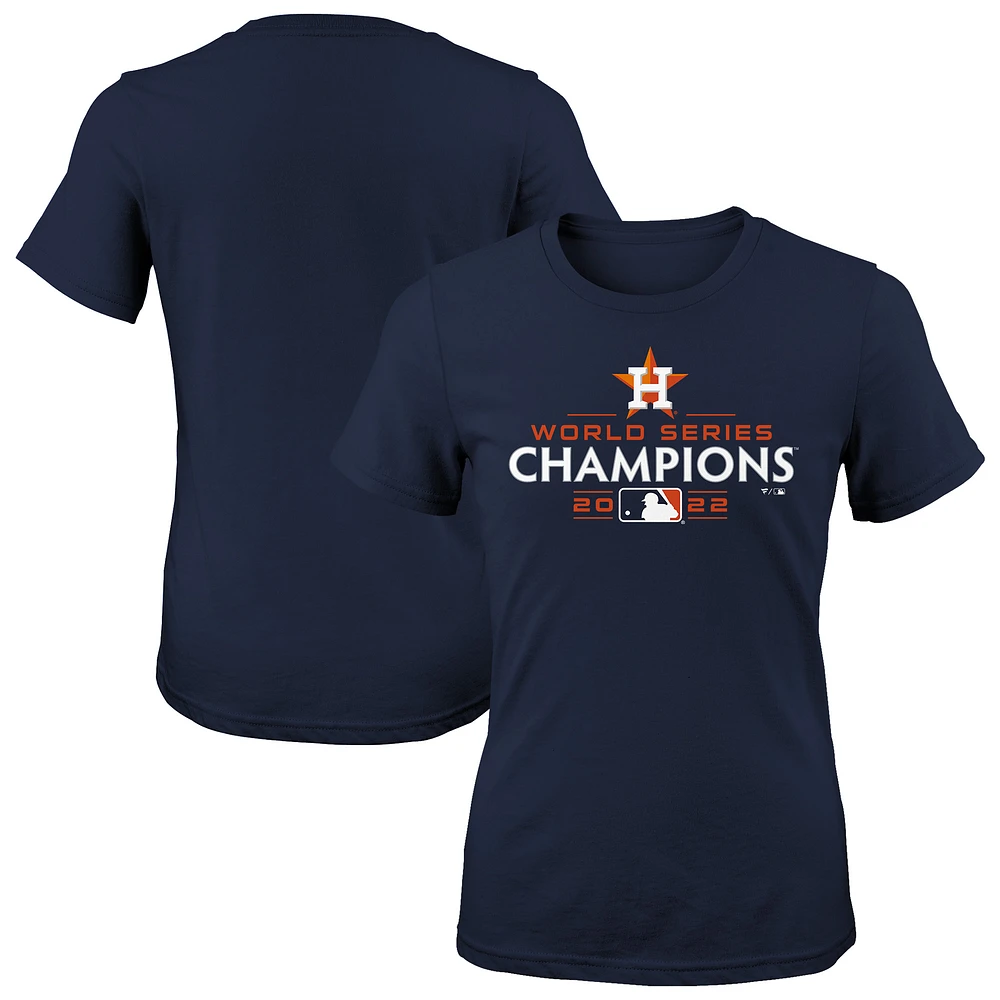 Girls Youth Fanatics Navy Houston Astros 2022 World Series Champions Logo T-Shirt