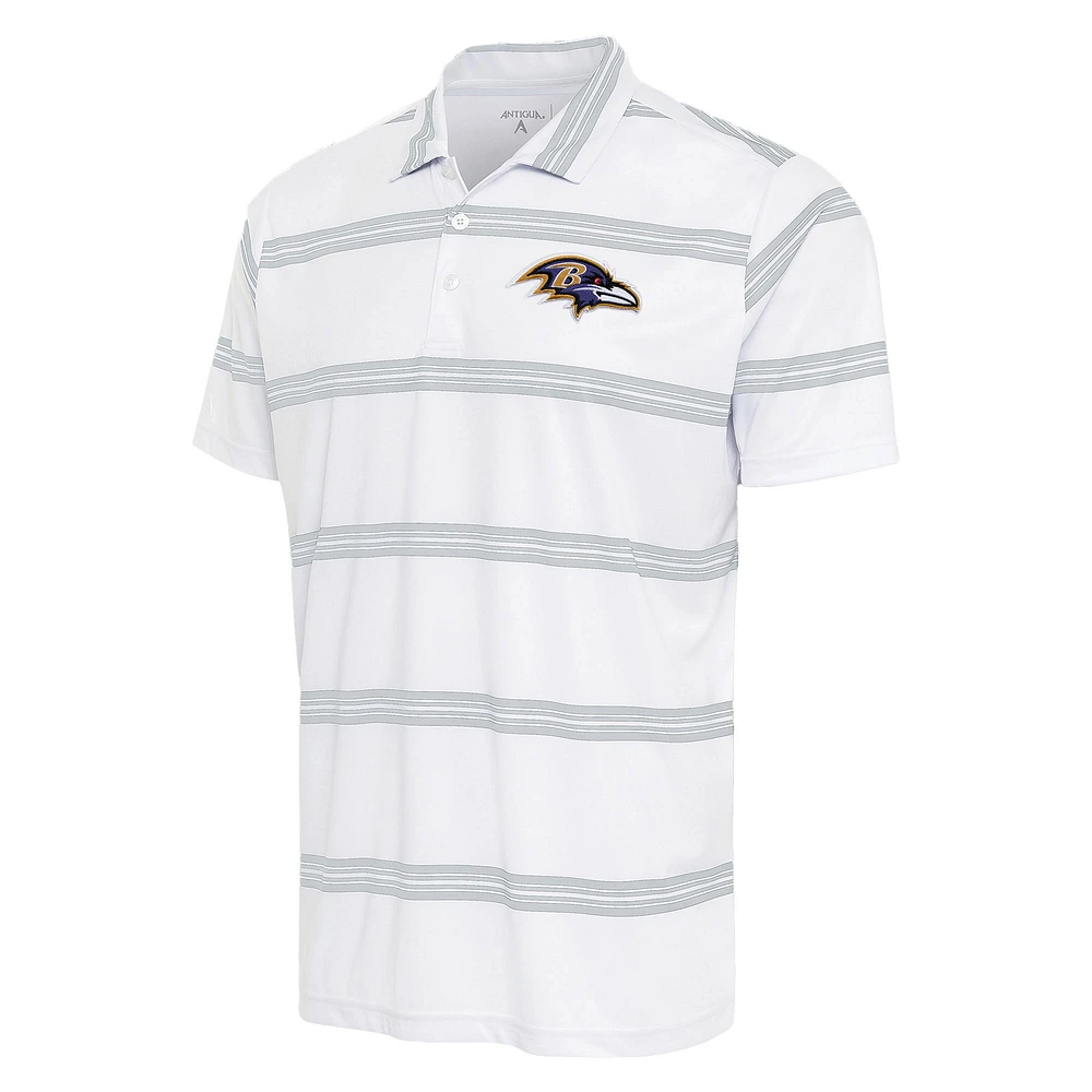 Men's Antigua White/Gray Baltimore Ravens Groove Polo