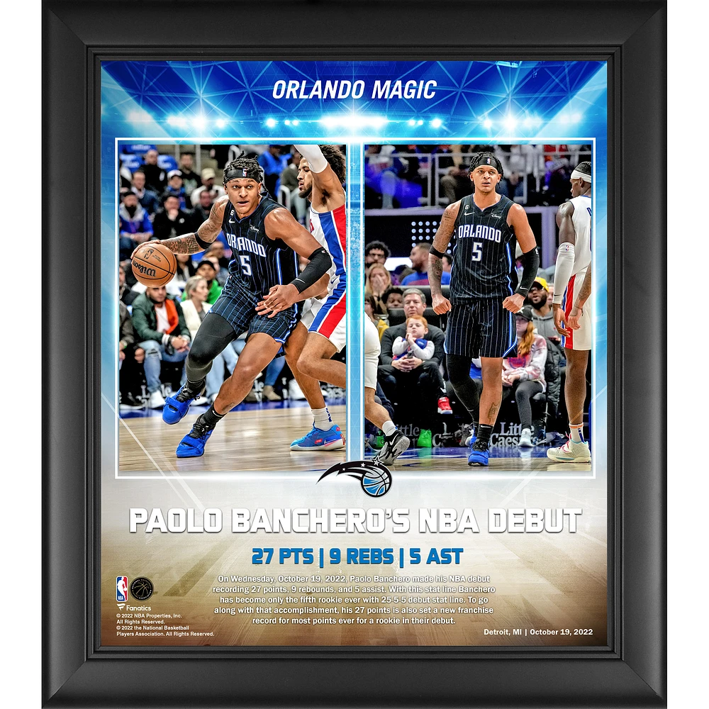 Paolo Banchero Orlando Magic Framed 15" x 17" 2022 NBA Rookie Debut Collage