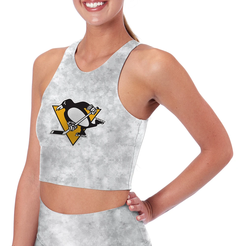 Women's Gray Pittsburgh Penguins Midi Tank Bra