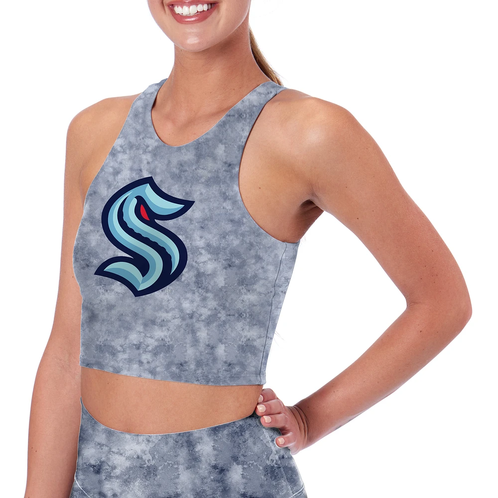 Women's Blue Seattle Kraken Midi Tank Bra