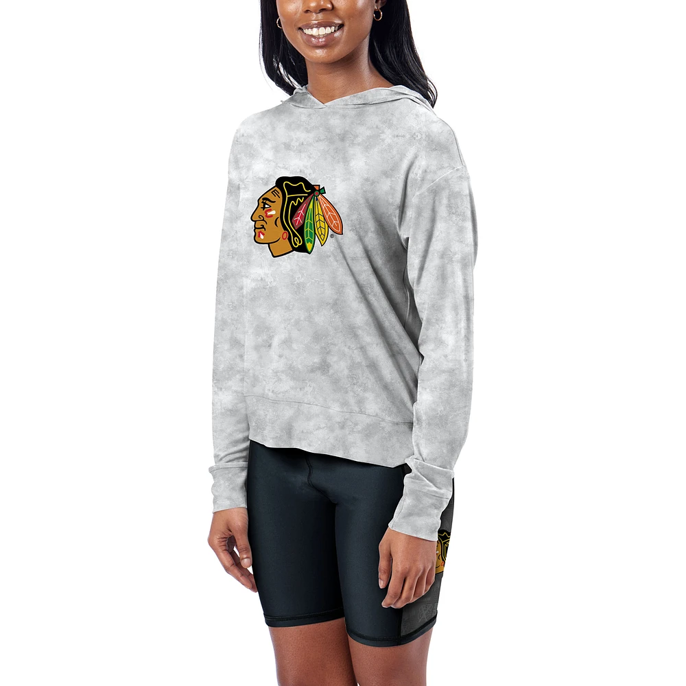 Women's Gray Chicago Blackhawks Pullover Hoodie