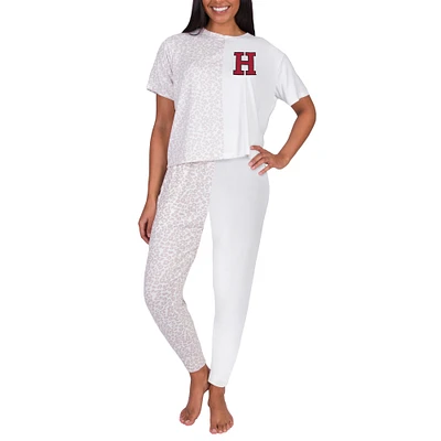 Women's Concepts Sport Cream Harvard Crimson Team Logo Brightside Top & Pants Set