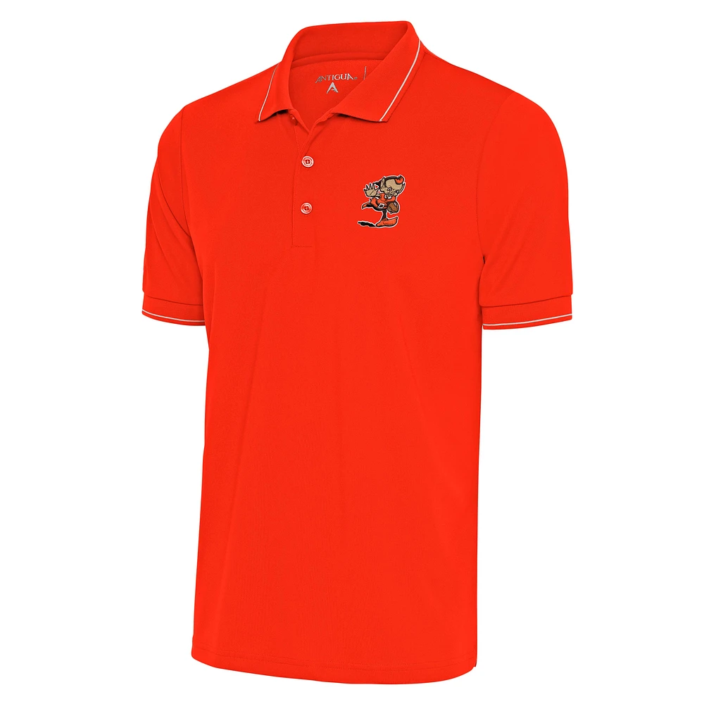 Men's Antigua Orange Cleveland Browns Team Logo Affluent Polo