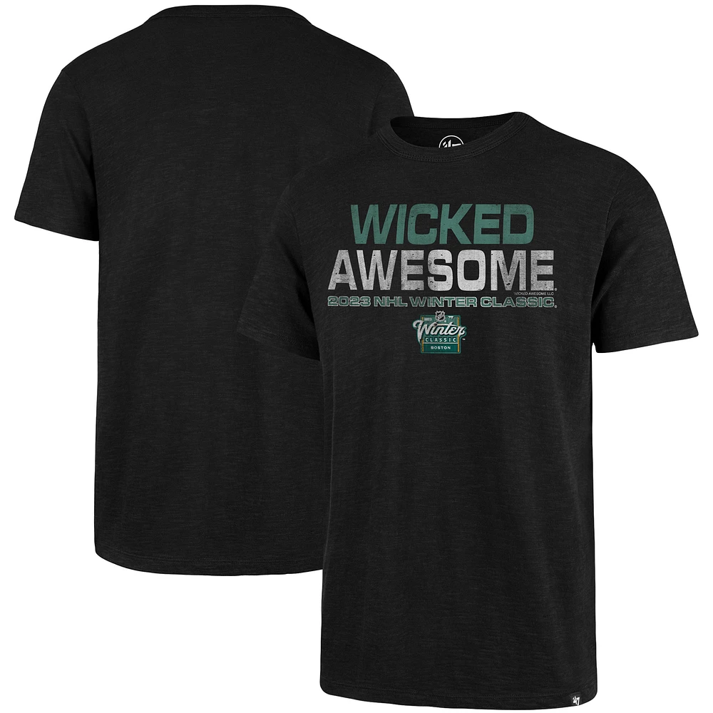 Men's '47 Black 2023 NHL Winter Classic Wicked Awesome Scrum T-Shirt from