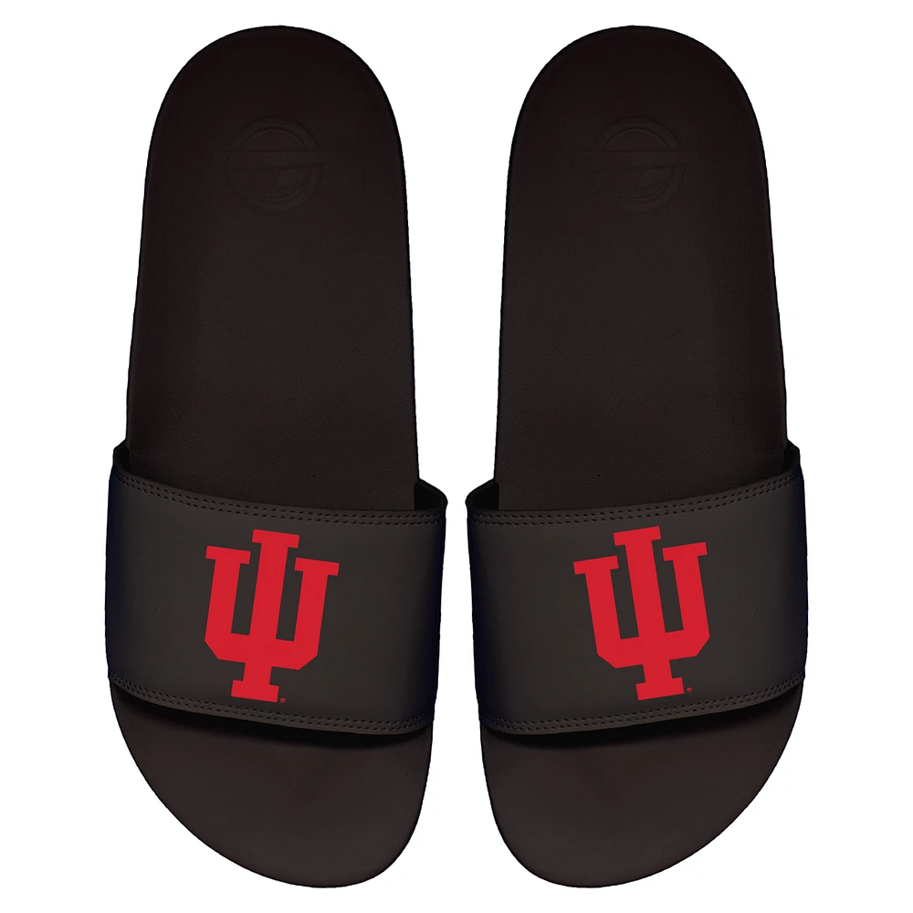 Men's ISlide Black Indiana Hoosiers Primary Logo Motto Slide Sandals