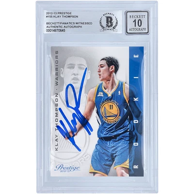 Klay Thompson Golden State Warriors Autographed 2012-13 Panini Prestige #155 Beckett Fanatics Witnessed Authenticated 10 Rookie Card