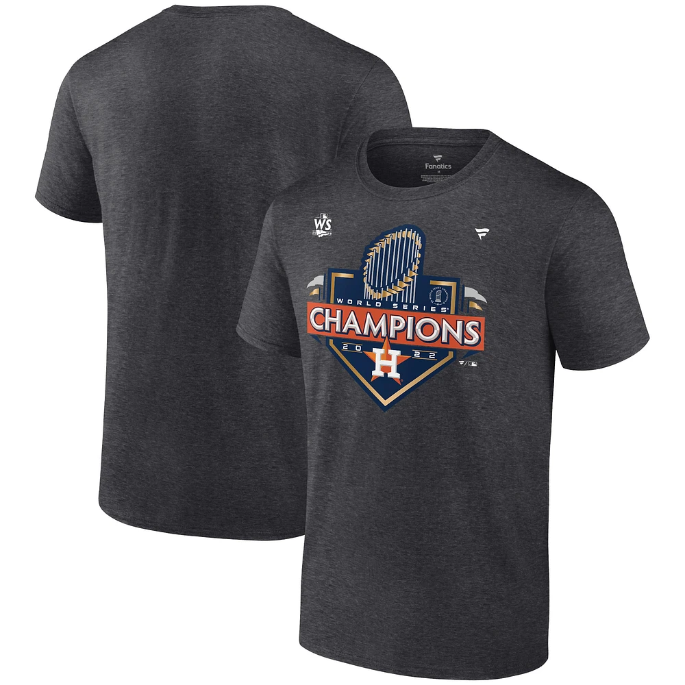 Men's Fanatics Heather Charcoal Houston Astros 2022 World Series Champions Locker Room Big & Tall T-Shirt