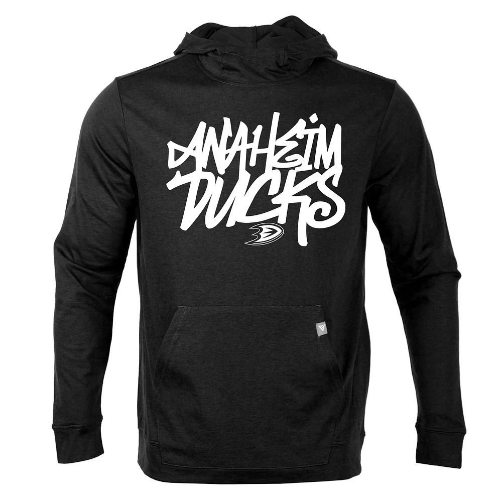 Men's Levelwear Black Anaheim Ducks Thrive Graffiti Long Sleeve Hoodie T-Shirt
