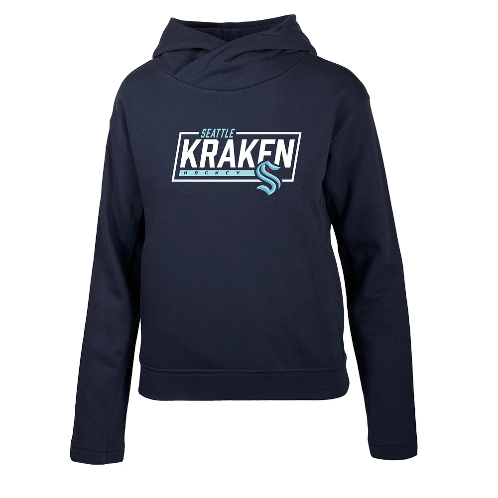 Women's Levelwear Navy Seattle Kraken Verve Evian Pullover Hoodie