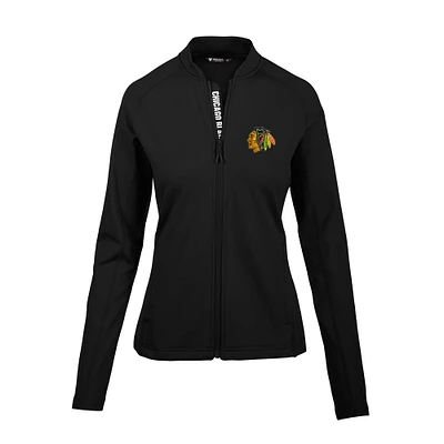 Women's Levelwear Black Chicago Blackhawks Ezra Icon Mantra Full-Zip Jacket