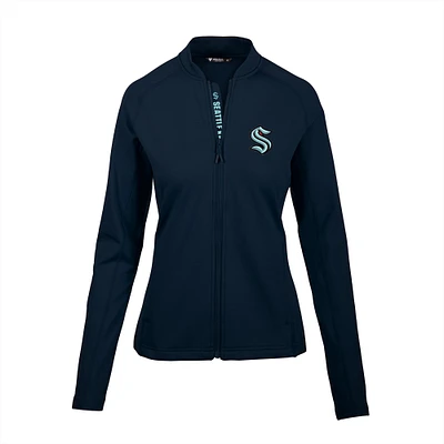 Women's Levelwear Navy Seattle Kraken Ezra Icon Mantra Full-Zip Jacket