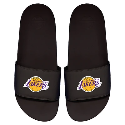 Men's ISlide Black Los Angeles Lakers Primary Logo Motto Slide Sandals