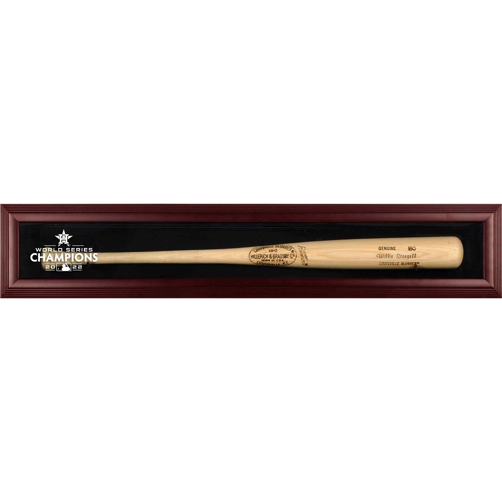 Houston Astros 2022 MLB World Series Champions Mahogany Framed Wall-Mounted Logo Bat Display Case
