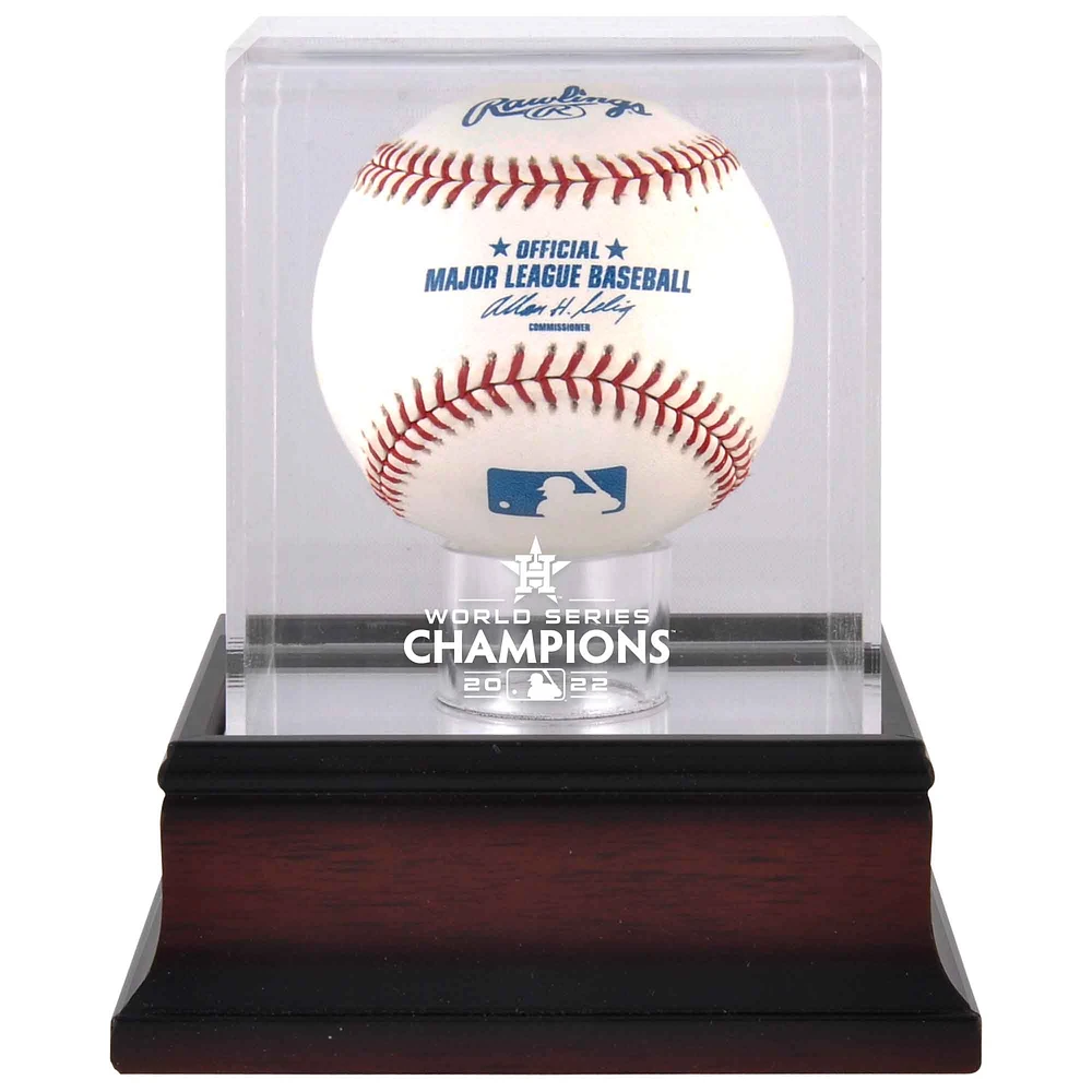 Houston Astros 2022 World Series Champions Mahogany Logo Baseball Display Case