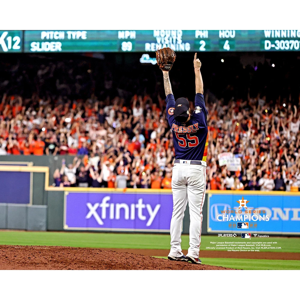 Houston Astros Unsigned 2022 MLB World Series Champions Final Out Photograph