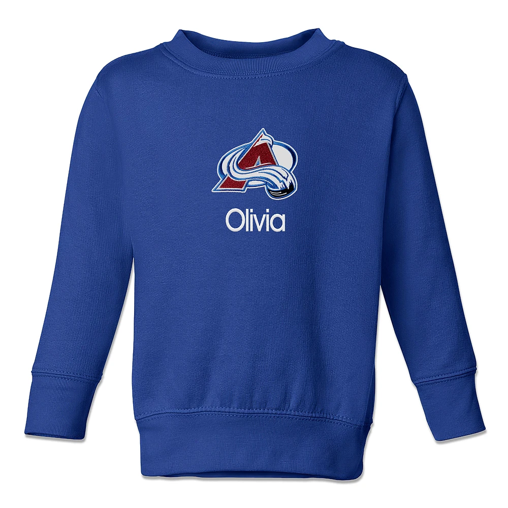 Toddler Royal Colorado Avalanche Personalized Pullover Sweatshirt