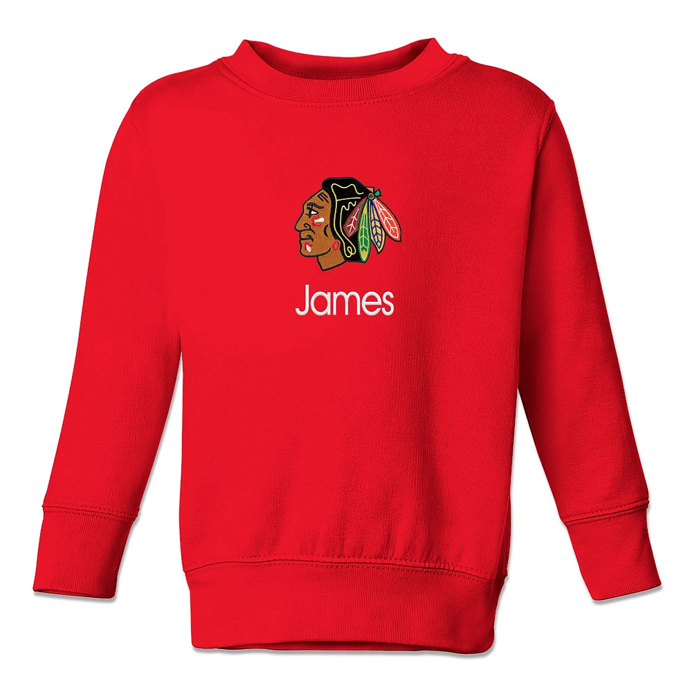 Toddler Chicago Blackhawks Personalized Pullover Sweatshirt