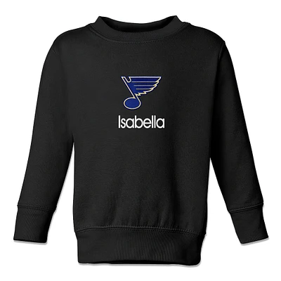 Toddler Black St. Louis Blues Personalized Pullover Sweatshirt