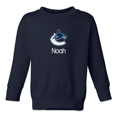 Toddler Navy Vancouver Canucks Personalized Pullover Sweatshirt