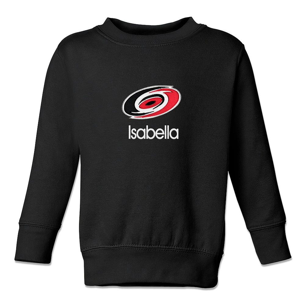 Toddler Black Carolina Hurricanes Personalized Pullover Sweatshirt