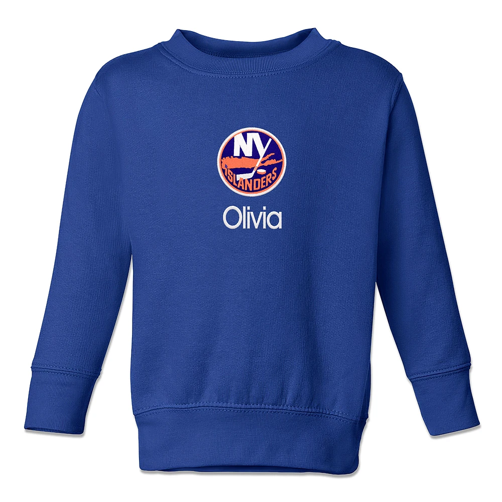 Toddler Royal New York Islanders Personalized Pullover Sweatshirt