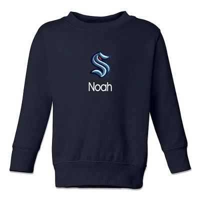 Toddler Deep Sea Blue Seattle Kraken Personalized Pullover Sweatshirt