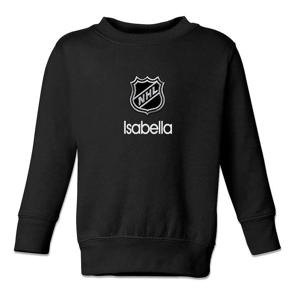 Toddler Black NHL Logo Personalized Pullover Sweatshirt