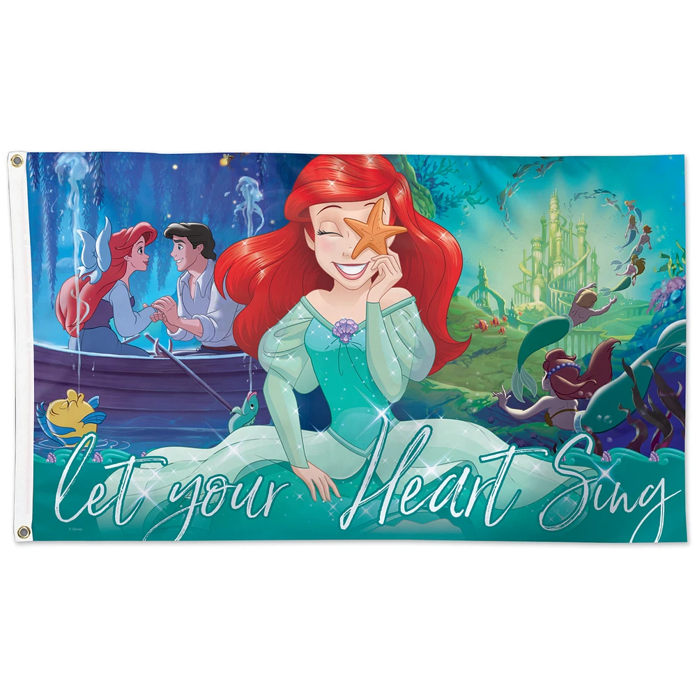 WinCraft The Little Mermaid Let Your Heart Sing 3' x 5' Single-Sided Deluxe Flag
