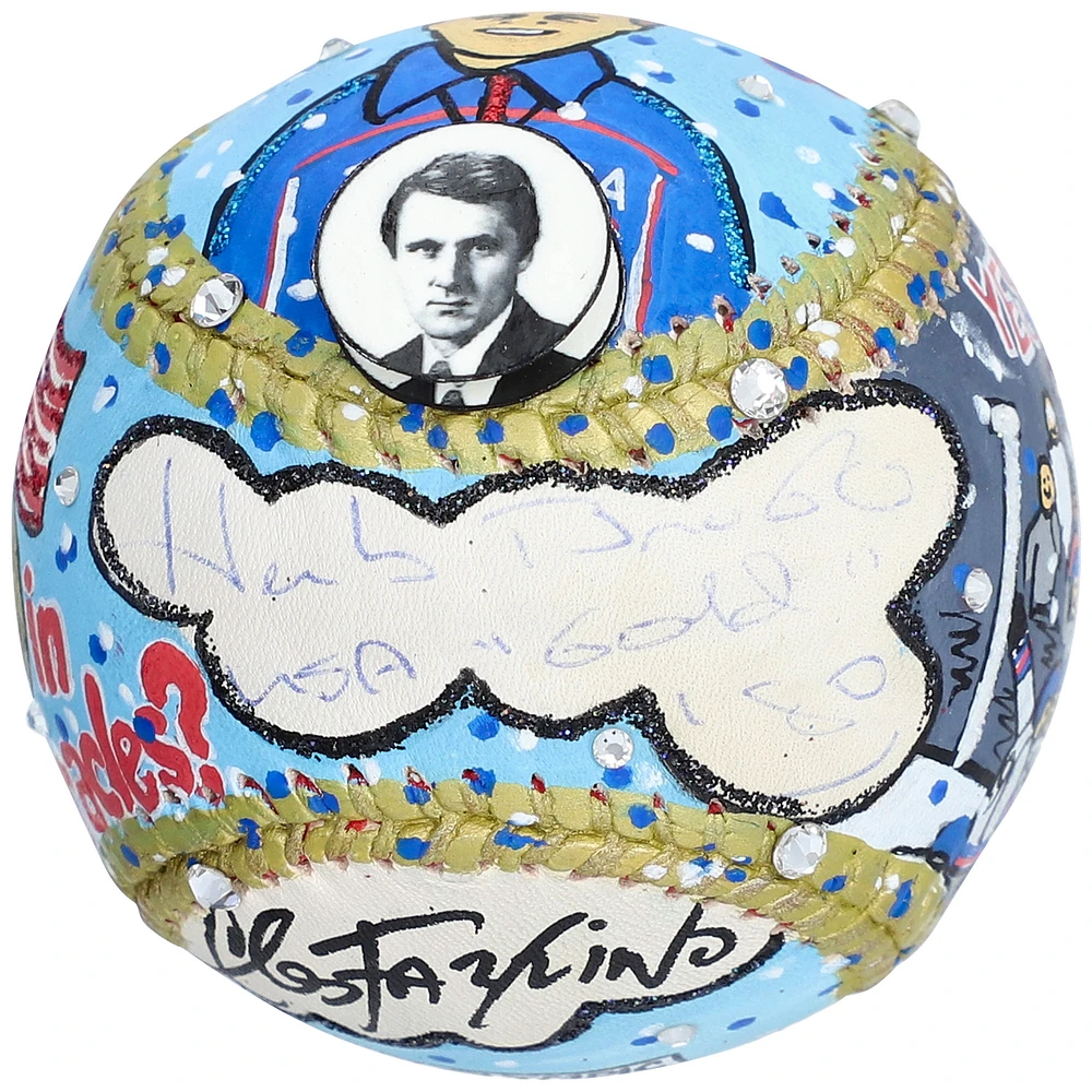 Herb Brooks Autographed Baseball with "USA Gold" Inscription - Art by Charles Fazzino - B436119