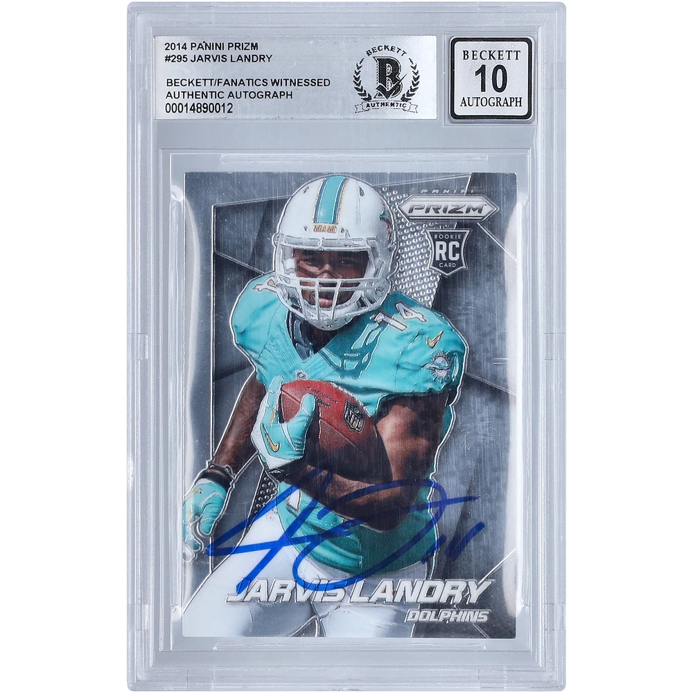 Jarvis Landry Miami Dolphins Autographed 2014 Panini Prizm #295 Beckett Fanatics Witnessed Authenticated 10 Rookie Card