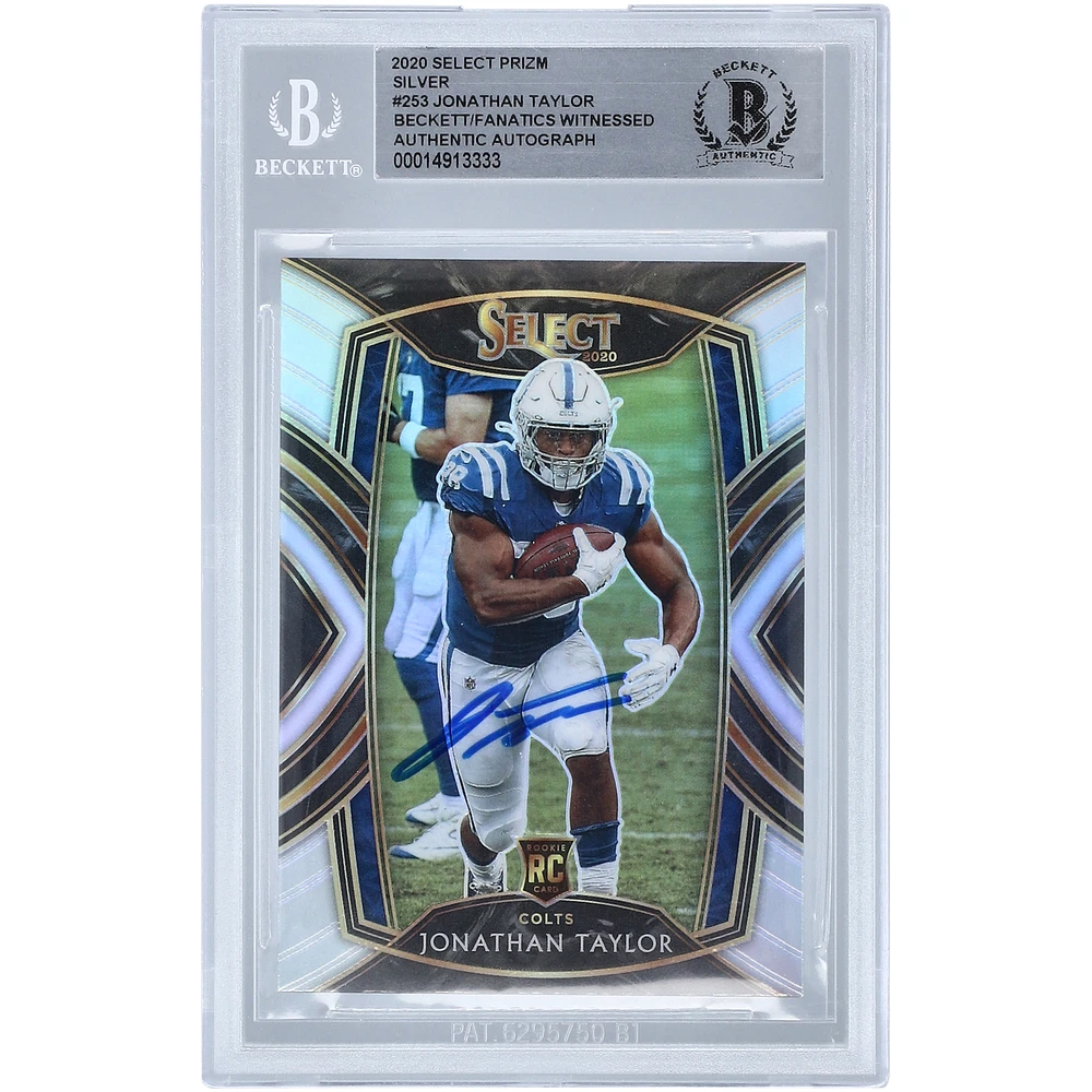 Jonathan Taylor Indianapolis Colts Autographed 2020 Panini Select Club Level Silver Prizm #253 Beckett Fanatics Witnessed Authenticated Rookie Card