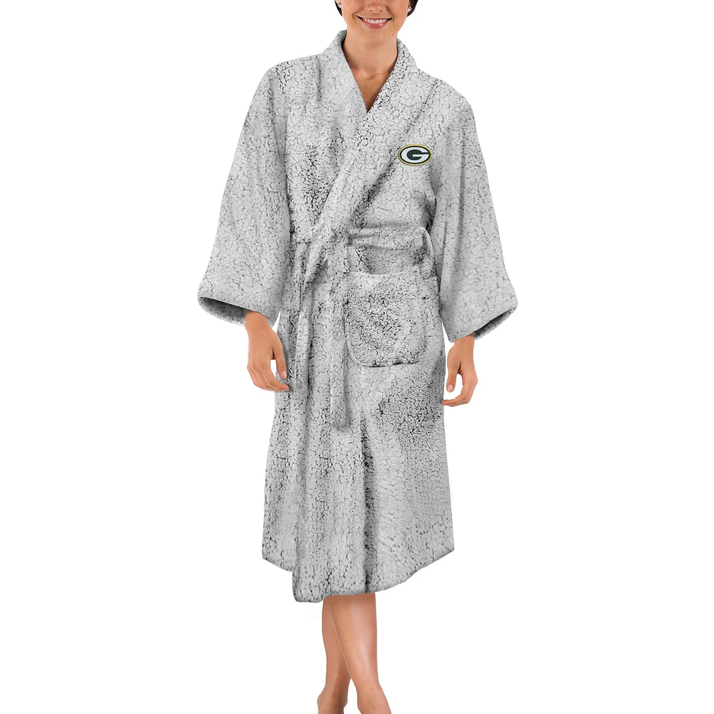 Women's The Northwest Group Gray Green Bay Packers Sherpa Bathrobe