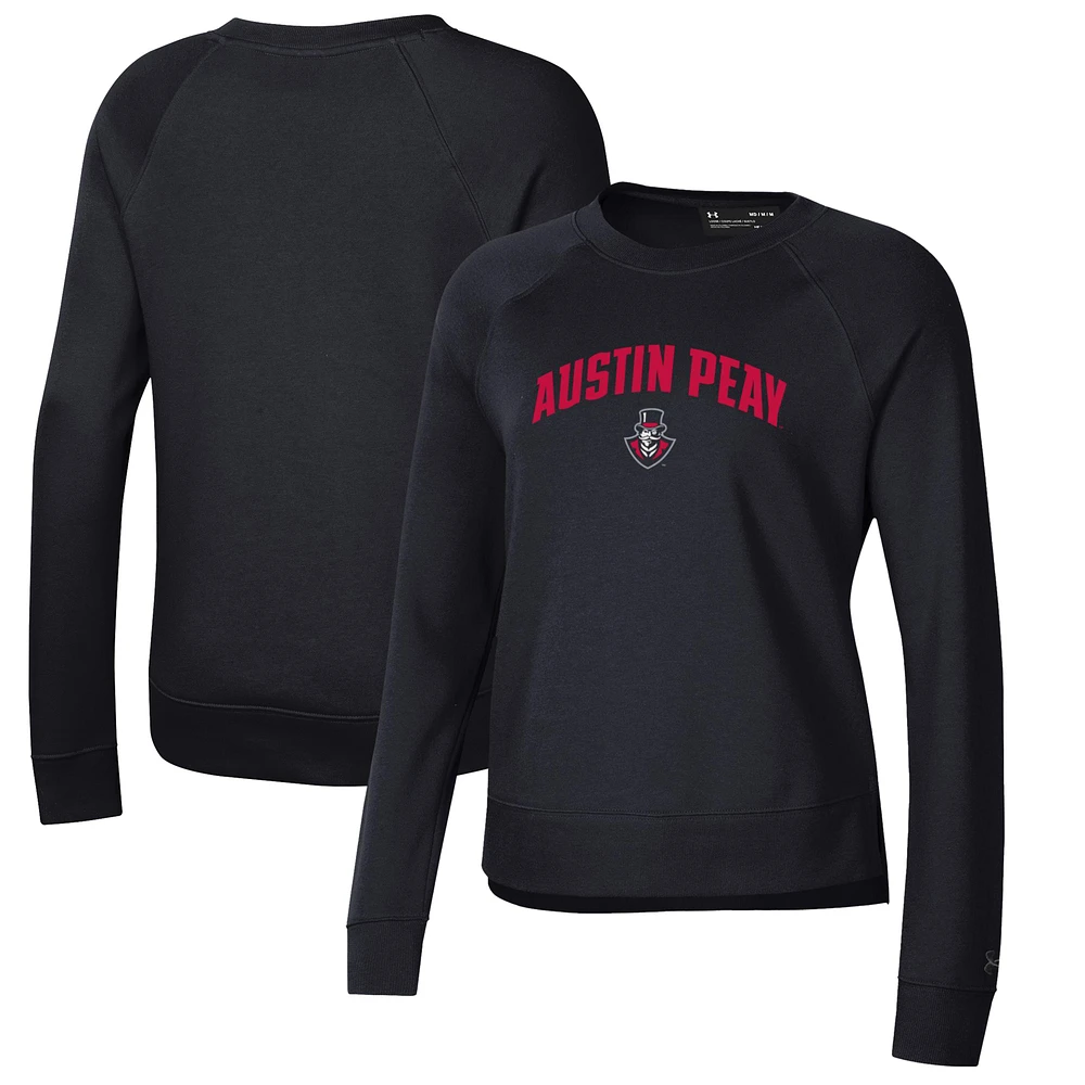 Women's Under Armour Black Austin Peay State Governors All Day Pullover Sweatshirt