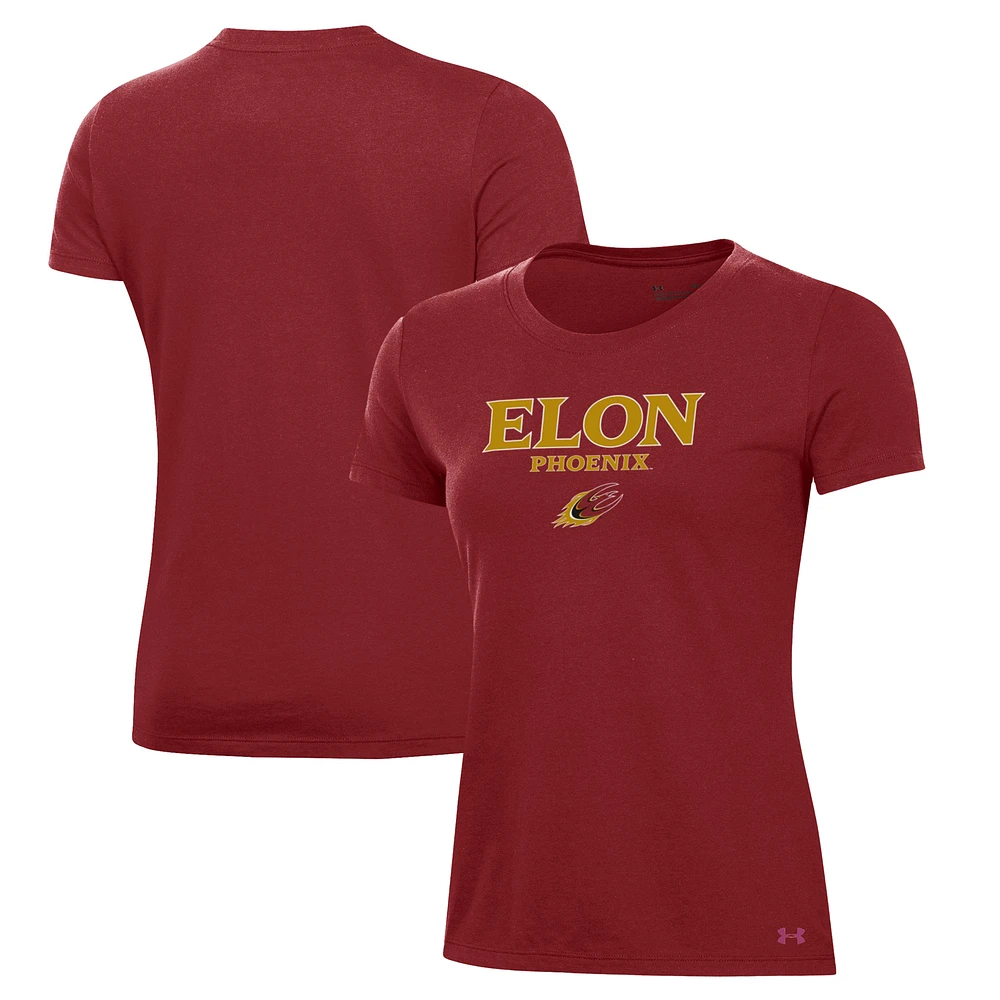 Women's Under Armour Maroon Elon Phoenix Performance T-Shirt